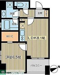 都営三田線 芝公園駅 徒歩6分の賃貸マンション 9階1LDKの間取り