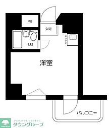 京王線 初台駅 徒歩11分の賃貸マンション 6階ワンルームの間取り