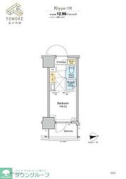 都営浅草線 中延駅 徒歩1分の賃貸マンション 6階ワンルームの間取り