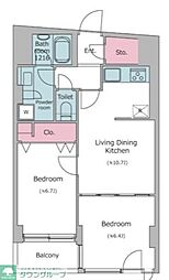 アーバンパーク代官山2 2LDKの間取図画像