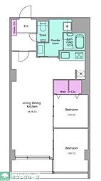 アーバンパーク代官山2 2LDKの間取図画像