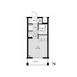コスモリード駒沢大学 1Kの間取図画像