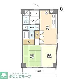 シャトー初台 2DKの間取図画像