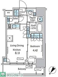 ParkAxis渋谷神山町 1LDKの間取図画像