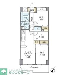 KDXレジデンス二子玉川 2SLDKの間取図画像
