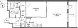 レジディア祐天寺 1LDKの間取図画像
