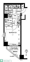 ジェノヴィア南麻布グリーンヴェール 1Kの間取図画像