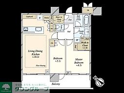 パークシティ武蔵小山ザタワー 2LDKの間取図画像