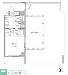 レジディア目黒4 1Kの間取図画像