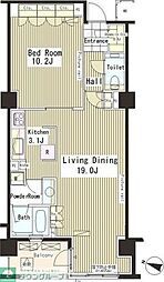 ParkAxis恵比寿 1LDKの間取図画像