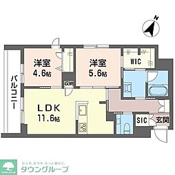 ケーズコート下目黒 2LDKの間取図画像