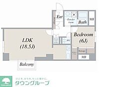 グランドメゾン麻布十番館 1LDKの間取図画像