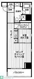 クロスレジデンス高輪 1LDKの間取図画像