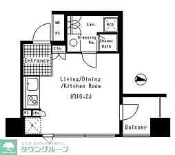 パークアクシス渋谷神南 ワンルームの間取図画像