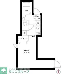 ティーグル荏原中延 ワンルームの間取図画像