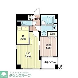 ルボラパン行人坂 1LDKの間取図画像