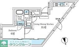 Fika代々木上原 1LDKの間取図画像