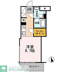 カスタリア目黒長者丸 ワンルームの間取図画像