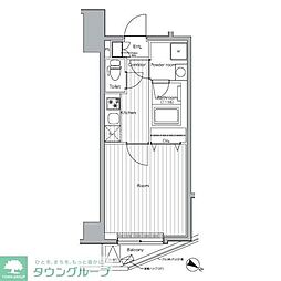 プレミアムキューブトリツダイガク#mo 1Kの間取図画像