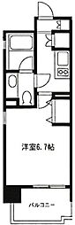 アクロス目黒 1Kの間取図画像