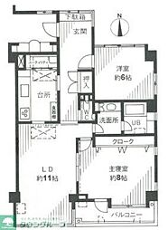サニーコート都立大 2LDKの間取図画像