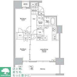 コンフォリア渋谷ウエスト 2LDKの間取図画像