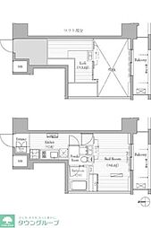 MUSEE南麻布 1Kの間取図画像