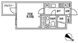 レジディア西新宿2 1Kの間取図画像