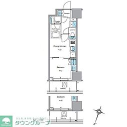 ルフォンプログレ渋谷ヒルトップ 1DKの間取図画像