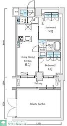 世田谷区北沢1丁目マンション 2LDKの間取図画像