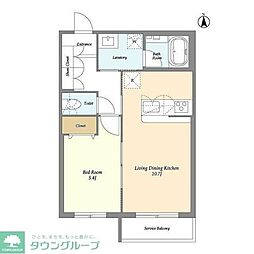 グラン・ボヌール 1LDKの間取図画像