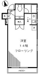 アザブイーストコート 1Kの間取図画像