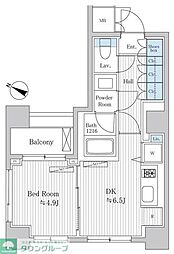 PlatinumView白金台 1DKの間取図画像