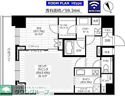 グランドコンシェルジュ六本木 1LDKの間取図画像