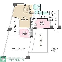 ファミールグラン用賀イクスヴィア 2LDKの間取図画像