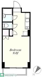 渋谷スカイレジテル ワンルームの間取図画像