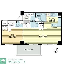 カスタリア三宿 1LDKの間取図画像
