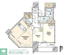 パークコート渋谷ザタワー 2LDKの間取図画像