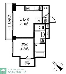 クレスト下北沢 1LDKの間取図画像