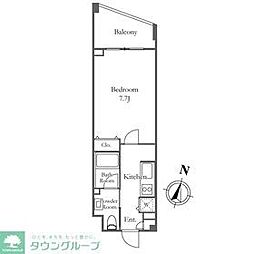 JMF-Residence世田谷三宿 1Kの間取図画像