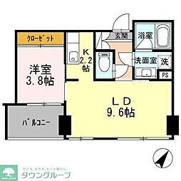 パークフラッツ新宿イーストサイド 1LDKの間取図画像