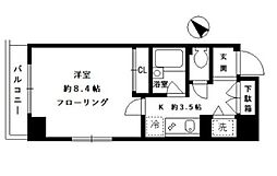 クレール目黒 1Kの間取図画像