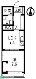 シティコート目黒1号棟 1LDKの間取図画像