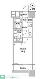 ファーストリアルタワー新宿 1Kの間取図画像