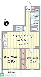 デュオメゾン萩 2LDKの間取図画像