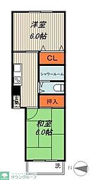 麻布ローヤルコーポ 2Kの間取図画像