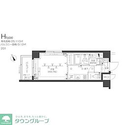 ZOOM高田馬場West 1Kの間取図画像