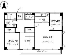 メゾンガーデニア 3LDKの間取図画像