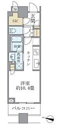 ブリリアタワーズ目黒ノースレジデンス ワンルームの間取図画像