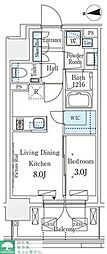 プライムガーデン恵比寿南 1LDKの間取図画像